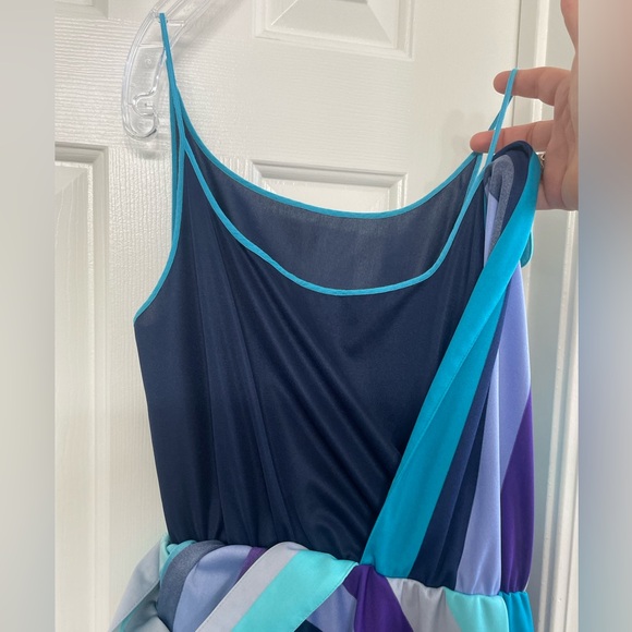 Vtg. 70’s/80’s Faux Wrap Around Sleeveless Dress w/attached camisole - Picture 3 of 7